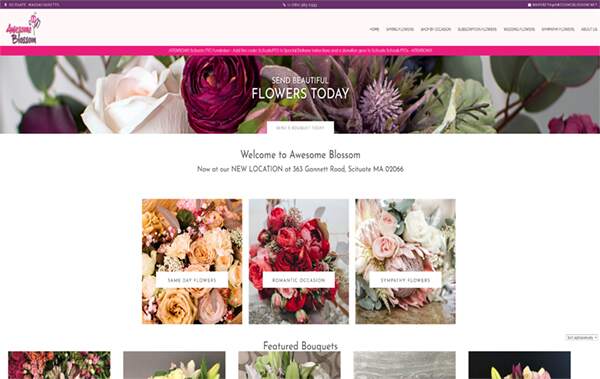 Awesome Blossom website example in the USA