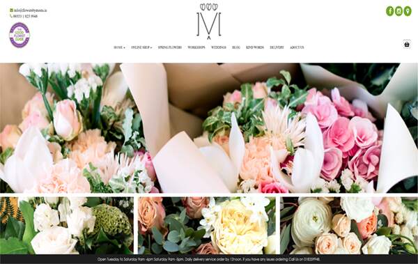 Flowers by Moira website example in Ireland