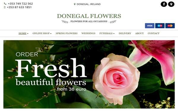 Donegal Flowers website example in Ireland