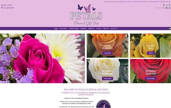 Petals Flower and Gift Shop website example in Ireland